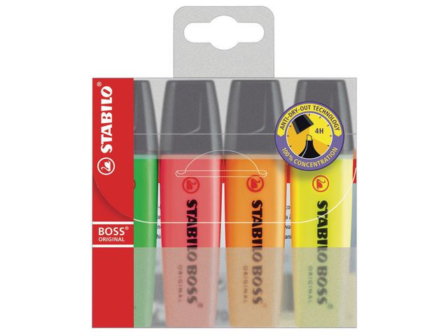 BildeTekstmarker Stabilo Boss Ass (4 stk)