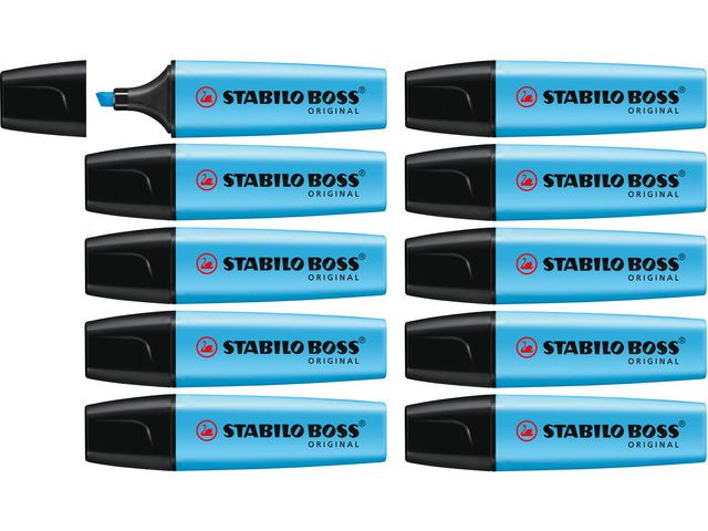 Tekstmarker Stabilo Boss Blå (10 stk)