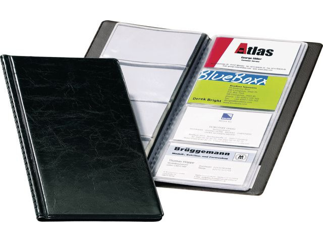 Visittkortmappe Visifix Sort For 96 Kort