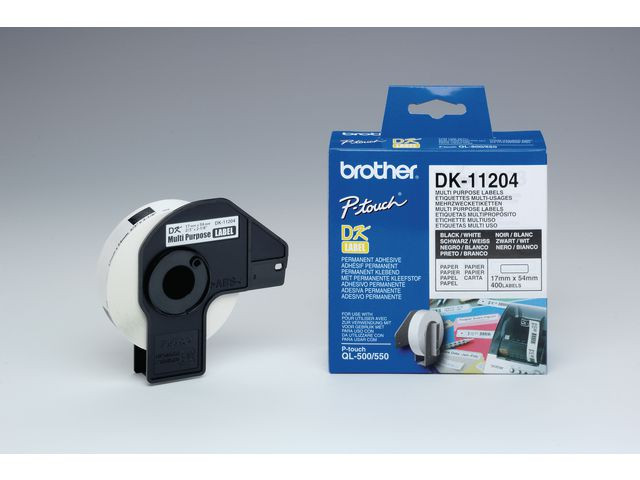 Brother Universaletiketter 17x54mm hvit (400)