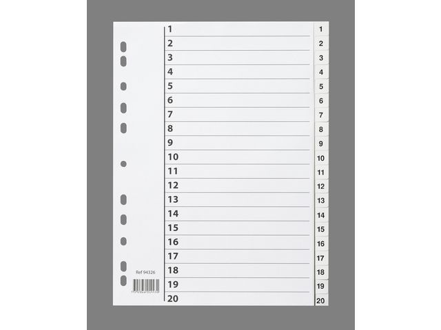 BildeRegister A4 Pp 1-20 M/Indeksark Hvit