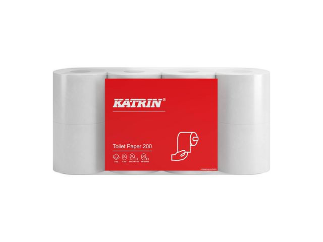 Toalettpapir Katrin 2L 200 25M (8 stk/pk, 8 pakker)