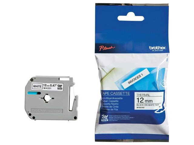 Tape Brother Mk-231Bz 12Mmx8M Sort/Hvit