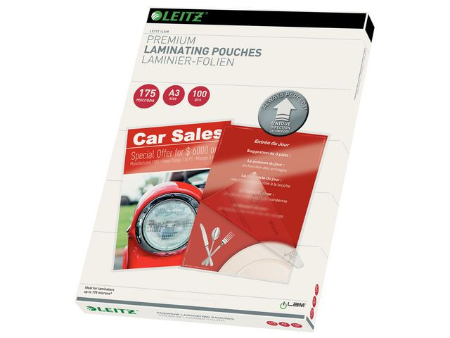 BildeLamineringslomme Leitz A3 Udt175My (100 stk)