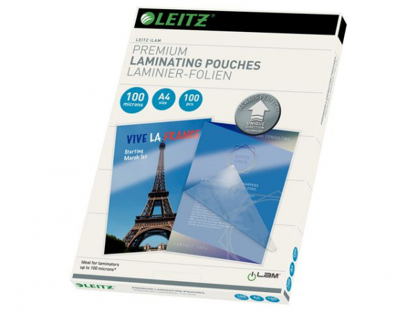 Lamineringslomme Leitz A4 Udt 100My (100 stk)