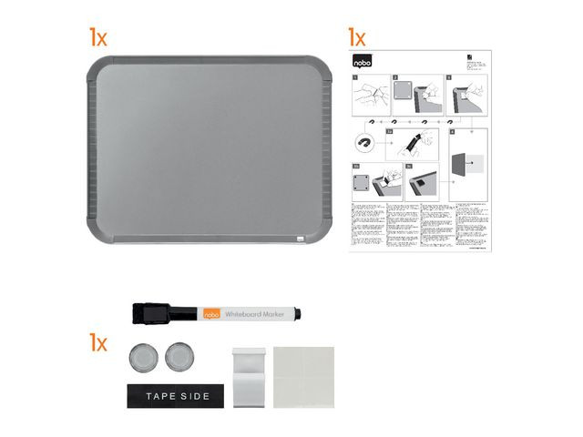 Whiteboard Nobo Slim-Line 22X28Cm Sølv