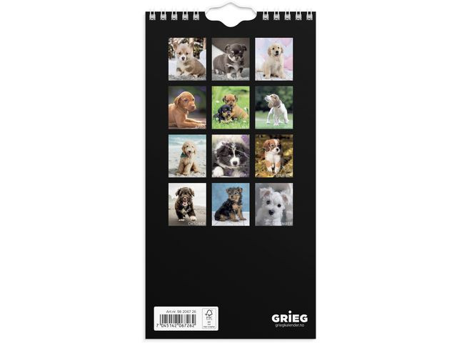Veggkalender Grieg 2026 Hunder Mini