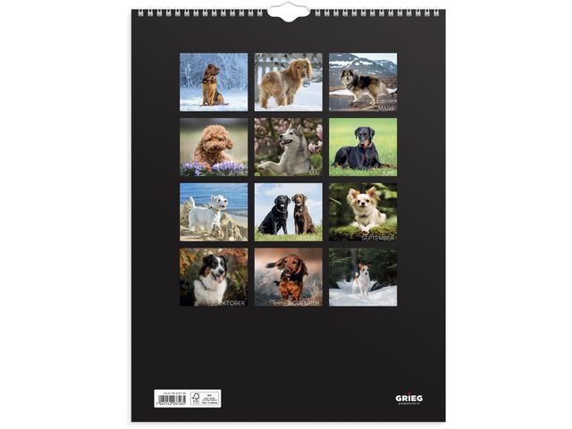 Veggkalender Grieg 2026 Hunder