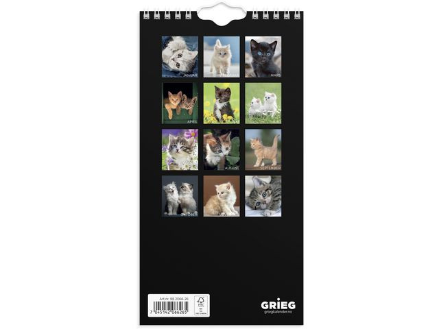 Veggkalender Grieg 2026 Katter Mini