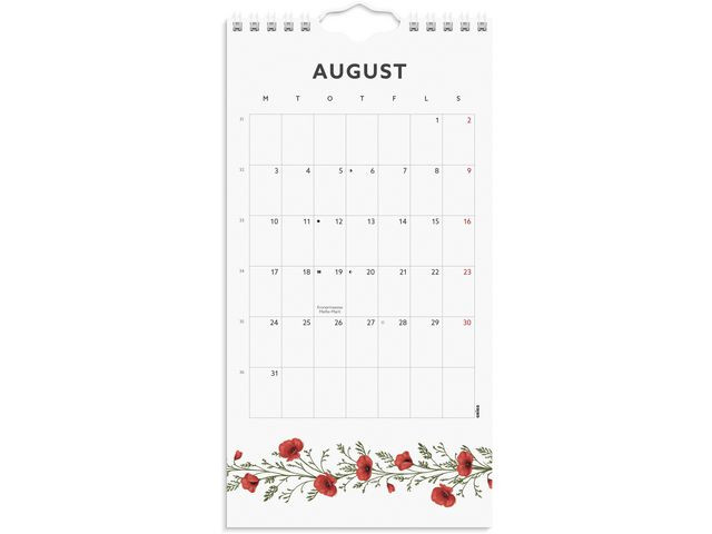 Veggkalender Grieg 2026 Blomster Mini