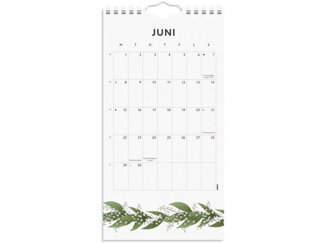 Veggkalender Grieg 2026 Blomster Mini
