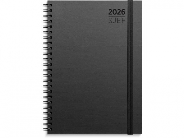 Sjefskalender Grieg A5 Spiral 2026 Sort