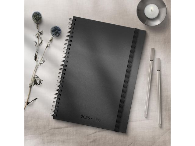 Kalender Grieg Leo A5 Spiral 2026 Sort