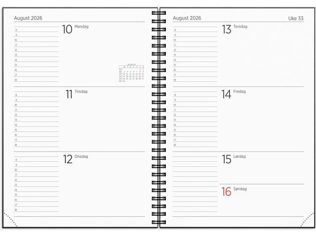 Kalender Grieg Leo A5 Spiral 2026 Sort