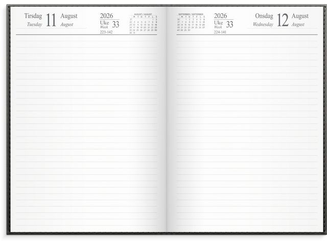 Dagbok Grieg Virgo A5 2026 Mørkgrå