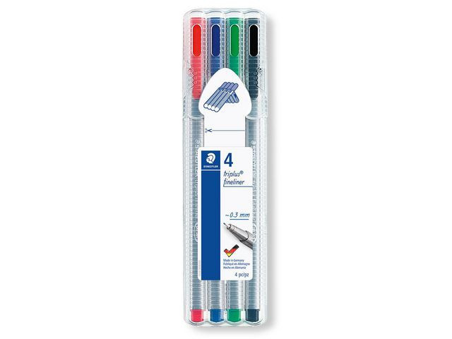 Fineliner Staedtler Triplus Ass (4 stk)