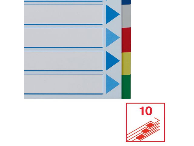 Skilleblad Esselte A4 Pp 10-Delt 5Frg