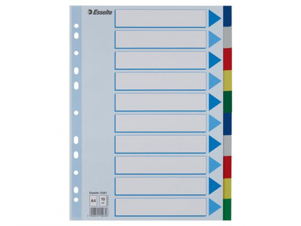 Skilleblad Esselte A4 Pp 10-Delt 5Frg