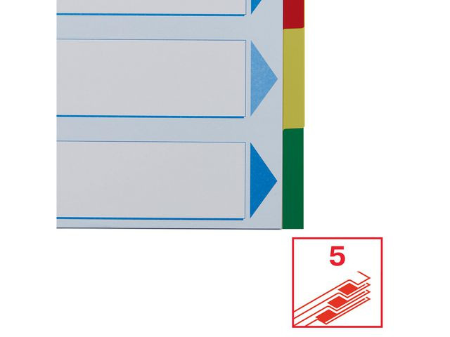 Skilleblad Esselte A4 Pp 5-Delt 5 Frg