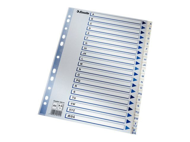 Register Esselte A4 Plast A-Å Blå/Hvit (10 stk)