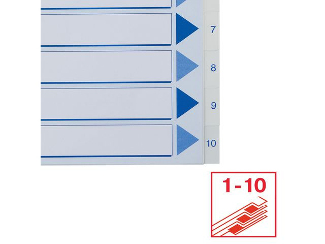 Register Esselte A4 Plast 1-10 Blå/Hvit (10 stk)