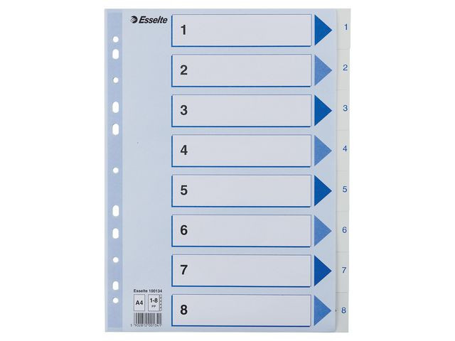 BildeRegister Esselte A4 Plast 1-8 Blå/Hvit (10 stk)