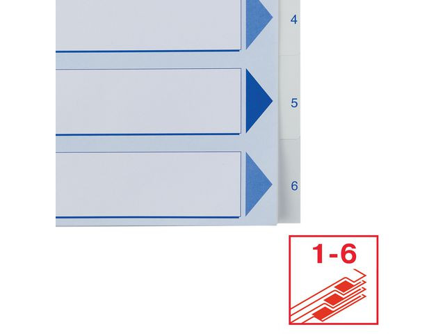 Register Esselte A4 Plast 1-6 Blå/Hvit (20 stk)