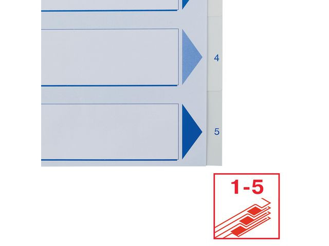 Register Esselte A4 Plast 1-5 Blå/Hvit