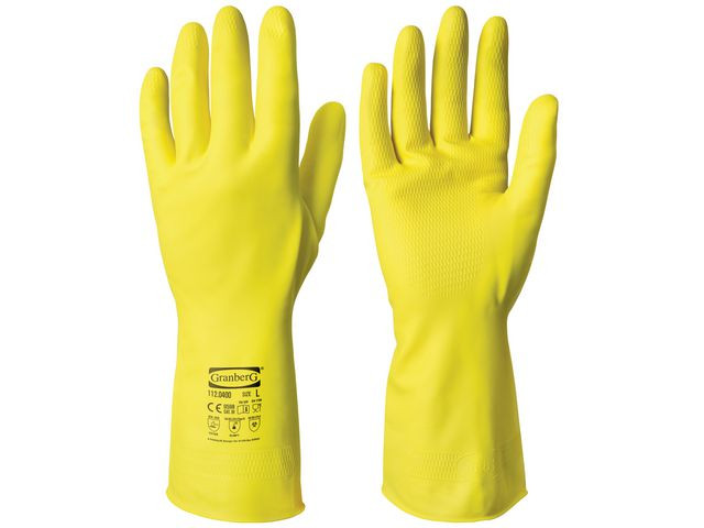 BildeGummihanske Granberg Naturlatex L Gul