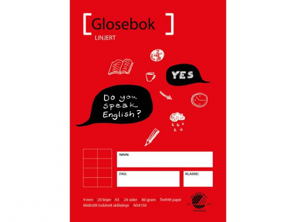 Glosebok A5 70G 24Bl 9Mm Delelinje (10 stk)