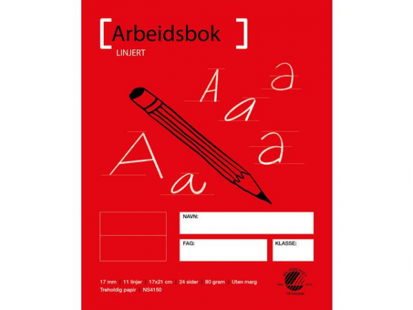 Arbeidsbok 17X21 80G 17Mm Linjert (20 stk)