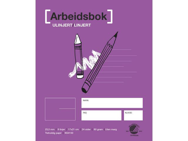 BildeArbeidsbok 17X21 80G 23,5Mm Ulin/Linjert (20 stk)
