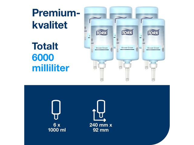 Dusjsåpe Tork Premium Sjampo S1 1L (6 stk)