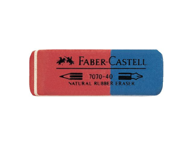 Viskelær Faber Castell 7070 Rød/Blå (40 stk)