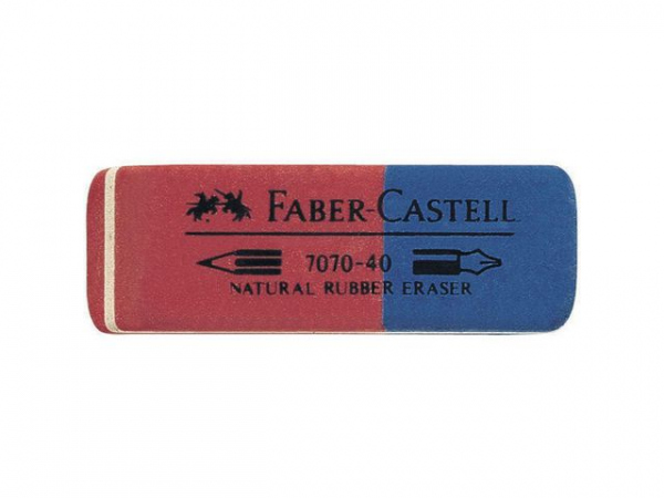 Viskelær Faber Castell 7070 Rød/Blå (40 stk)