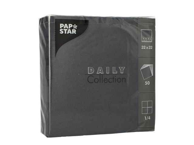 Serviett Daily 2L 32X32Cm Sort (50 stk)