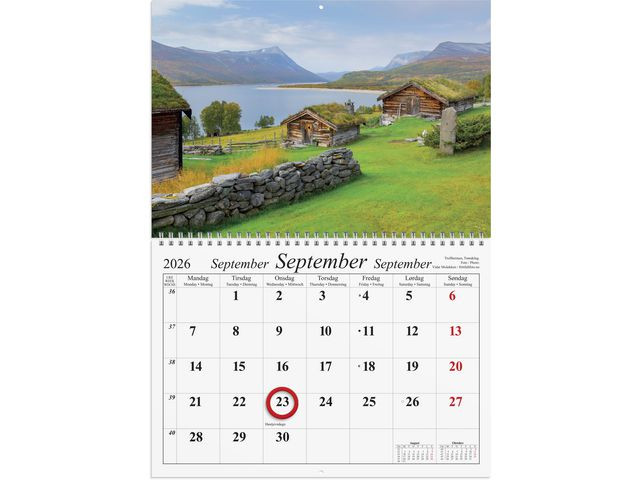 Magnetkalender Grieg 2026 Vakre Norge