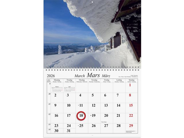Magnetkalender Grieg 2026 Vakre Norge