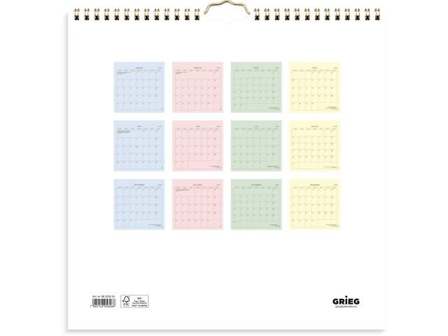 Veggkalender Grieg 2026 Color