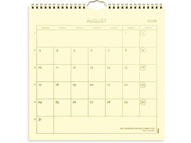 Veggkalender Grieg 2026 Color