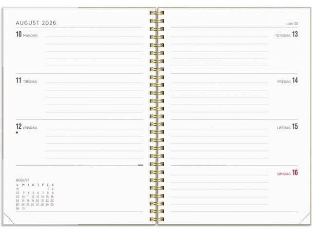 Ukekalender Grieg Multi A5 2026 Beige