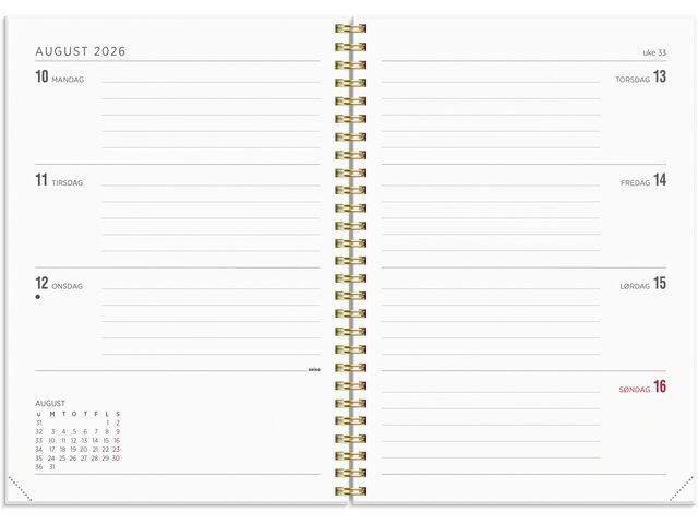 Ukekalender Grieg Multi A5 2026 Hvit