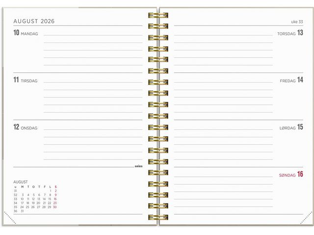 Ukekalender Grieg Multi A6 2026 Beige