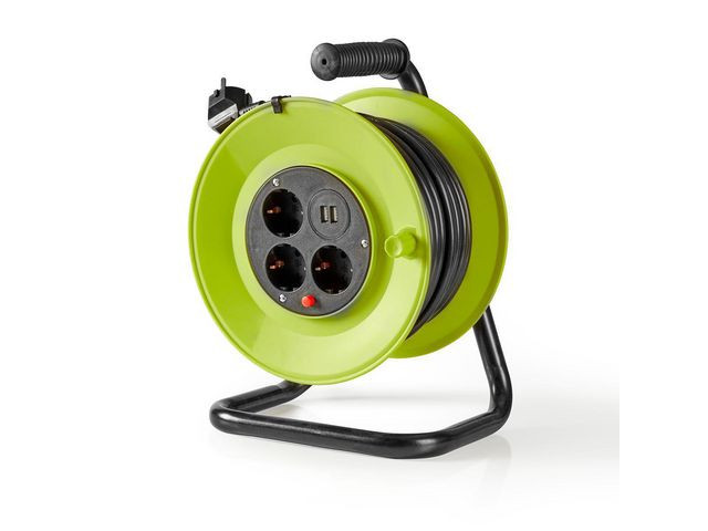 BildeKabeltrommel Nedis 3 Uttak 2Xusb 25M
