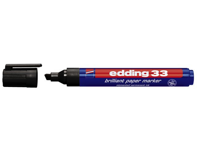 Merkepenn Edding 33 Sort (10 stk)