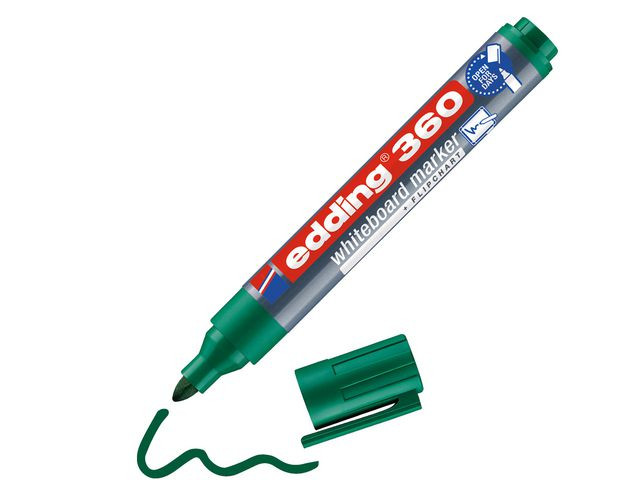 Whiteboardpenn Edding 360 Rund Grønn (10 stk)