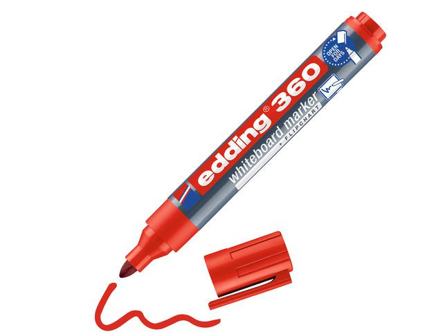 Whiteboardpenn Edding 360 Rund Rød (10 stk)