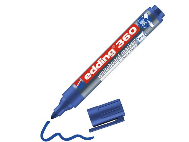 Whiteboardpenn Edding 360 Rund Blå (10 stk)