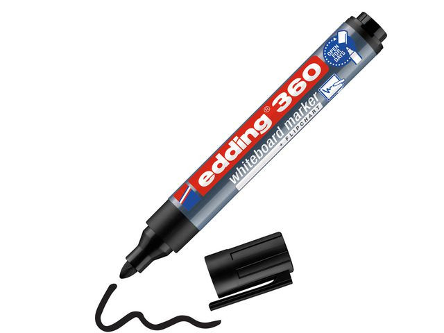 Whiteboardpenn Edding 360 Rund Sort (10 stk)