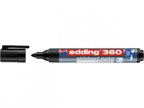 Whiteboardpenn Edding 360 Rund Sort (10 stk)